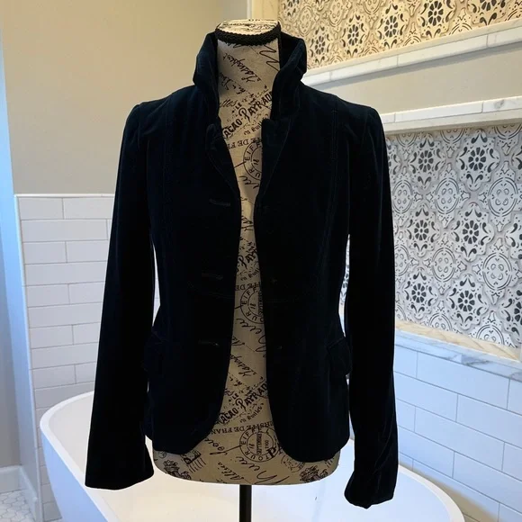 J. Crew Navy Velvet Women's Blazer - Picture 1 of 11